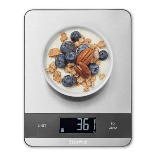 Starfrit Digital Kitchen Scale - Stainless Steel Platform - Measu...