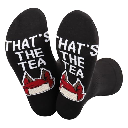 TSOTMO Cartoon Merchandise Socks Alastor Novelty Socks for Cartoon Lovers Alastor Lovers Gift (US, Alpha, One Size, Regular, Regular, THE TEA)