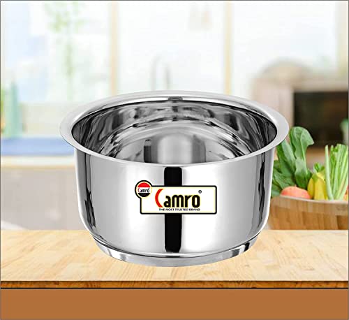 Image of Camro Induction Bottom Tope with Lid (12 No, 1.8 Liters) | (Encapsulated Bottom) Container /Tope /Patila /Bhagona /Cookware | Gas Stove Compatible | 15+Years of Innovation and Quality