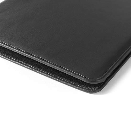 Leatherology Black Onyx Full Grain Leather Deluxe Portfolio | Luxury Business Padfolio Portfolio For Executives | Ample Storage For Business Cards Resumes Documents | Leather Folder With Clear Id #TOP2