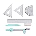 OVAQUIXI Math Geometry Kit Metal Compass Execala, 7pcs Geometry Set to Attract Students, High Security Impressions Established in The Memory Box, Zinclegation Material (Green)