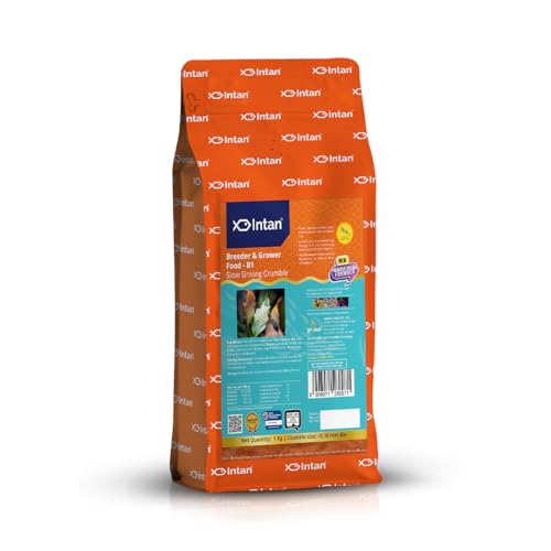 Image of Intan Breeder & Grower Food - B1 (<0.18mm Slow Sinking Crumble) | 1Kg - Highly Nutritious Ornamental Fish Food for A Range of Feed from Fry to Grow Out Stage for Viviparous & Oviparous Fish
