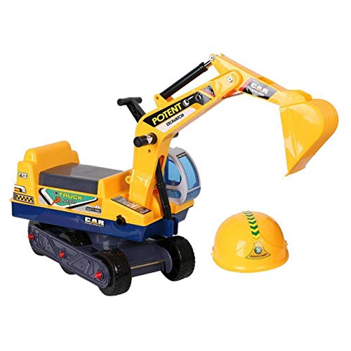 Karmas Product Ride-On Excavator,Digger Scooter For Kids Pretend Play Construction Truck Includes Helmet #TOP18