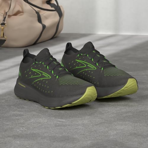 Brooks Men’s Glycerin StealthFit 20 Neutral Running Shoe - Black/Pearl/Green Gecko - 11.5 Medium