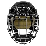 TronX Stryker Hockey Helmet (Black Cage Combo, X-Large)