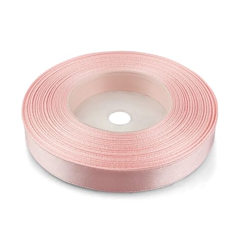 Netuno 1 ruban de satin, 12 mm x 32 m, couleur : rose poudré, en tissu, décoratif, pour le bricolage, la décoration de mariage, l’emballage de cadeau