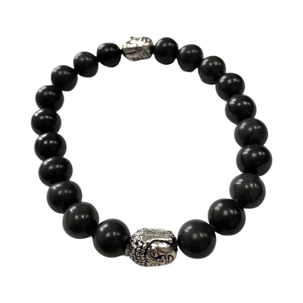 VIE Buddha Bracelet, Black Agate