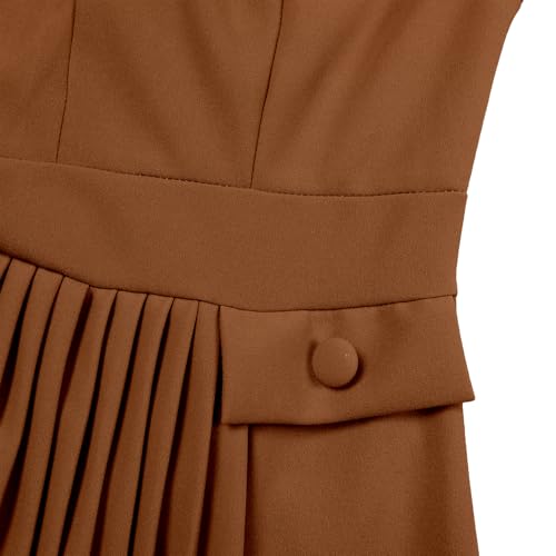 Image of Wear to Work Midi Dress for Women Business Casual A-line Dress Elegance Church Outfits