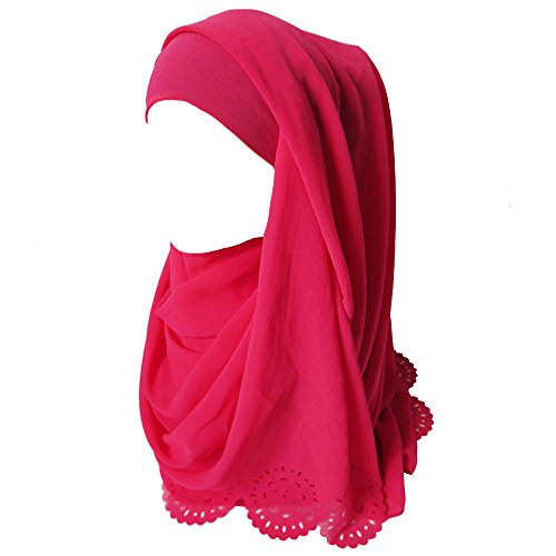 Lina & Lily Floral Laser Cut Women's Chiffon Hijab Scarf