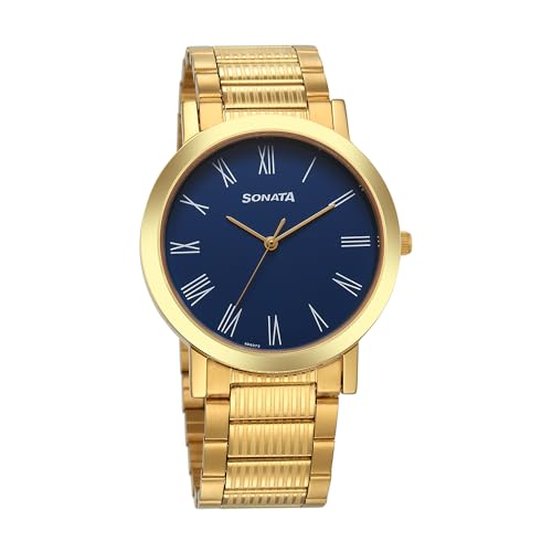 Sonata Utsav Quartz Analog Blue Dial Stainless Steel Strap Watch for Men-77108YM14 (B0CY5GW7YF) Amazon Price History, Amazon Price Tracker