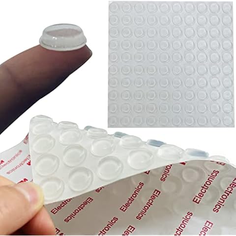 100pcs Cabinet Door Bumpers Clear Rubber Stoppers Bumpers Self Adhesive Cupboard Door Drawer Furniture Bumpers Glass Tops Cutting Boards Picture Frames 1/2" Cover