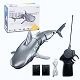 Piegricdiat New remote-controlled simulation shark waterproof protection diving toy 1:18 suitable for swimming pools, bathtubs, great water toys RC boats suitable for boys and girls as gifts., Grey