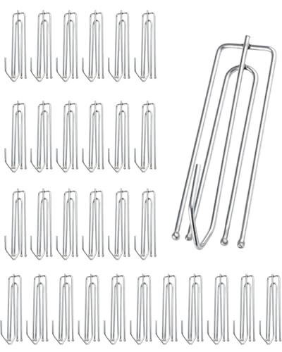 QLEUIFT Ganchos de Cortina de Acero, 30 pcs, Ganchos Plisados transversales de 4 Puntas, Ganchos de Cortina para Cortinas, Ganchos de Cortina para Cortinas transversales, Ganchos de Cortina (Acero)