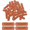 Uxcell 30-Pack PU Leather Handmade Labels - Embossed Tags With Holes, 55x15mm, Brown, For DIY Crafts & Sewing