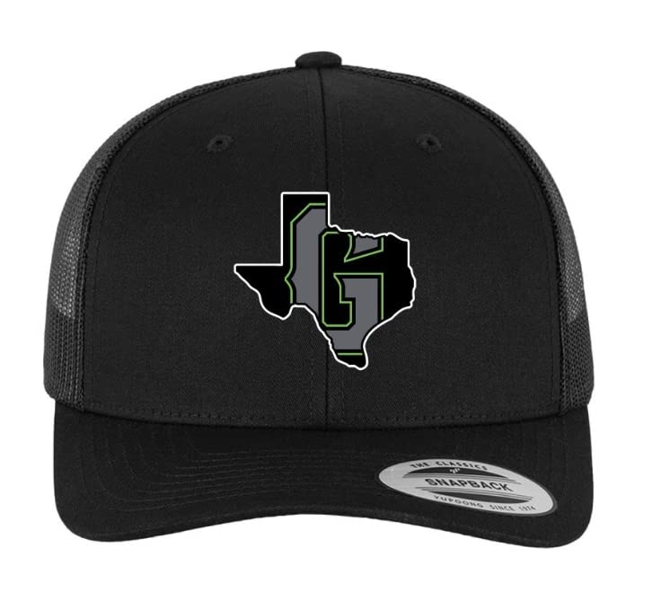 Austin GamblersOfficial PBR Hat - Texas G Icon Patch - Black Mesh Trucker Snapback, Black, L/One size