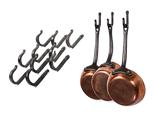 Rustic State Vagon Wall Mount Cast Iron Hooks Coat Towel Bag Hat Hanger Multiuse Entryway Railroad Spike Rack Black Set Of 10 #TOP6