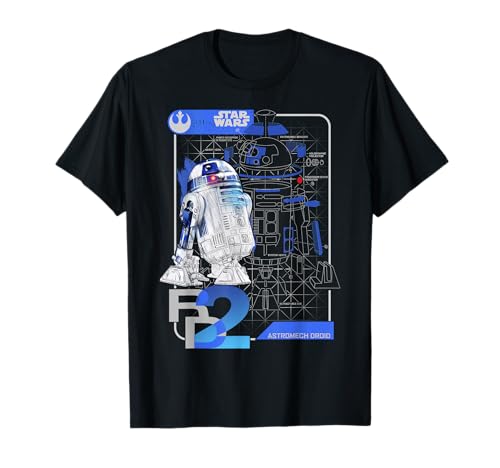 T-shirt Star Wars R2-D2 Droid plan technique vêtement science-fiction homme original