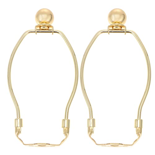 minkissy 6 Inch Detachable Lamp Shade Harp Holder 2 Pcs Lamp Harp Holder DIY Lighting Accessories Horn Frame Lampshade Bracket for Table Floor Light Fitting Golden
