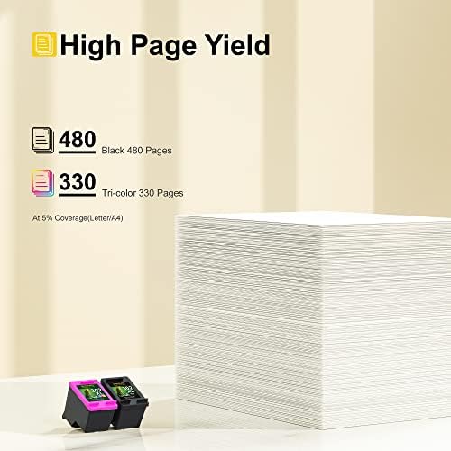 302 Ink Cartridges, Black and Tri-Colour, 2 Combo Pack High Yield SHEENGO Remanufactured for HP 302XL 302 XL for DeskJet 3630 3634 1110 2130 2132 Envy 4520 4527 4522 4524 Officejet 3830 3834 4650 4651