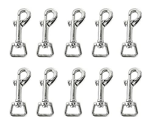 Image of Lot of (10) 5 /8 inch x 2-1 /2 inch Nickel Plated Heavy Duty Swivel Square Eye Bolt Snaps 40365-10