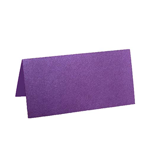 Platzkarten Hochzeit Lila 100 Stück, 10 * 10 cm Leere Tabelle Karten Name Tischkarten für Hochzeit/Geburtstag/Taufe/Weihnachten/Baby Shower/Klappkarten Namenskärtchen Platzkärtchen Cover