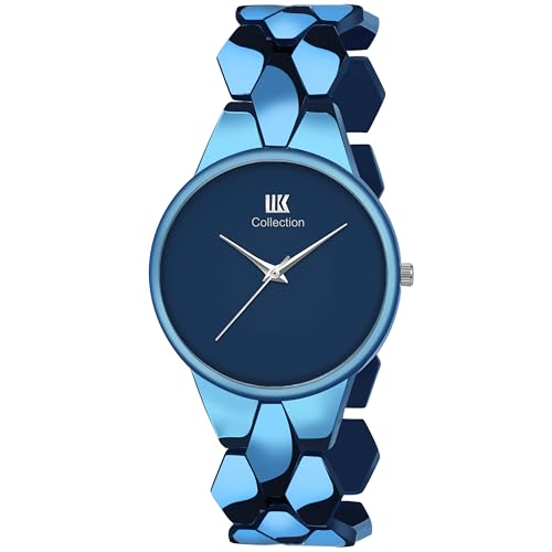 Image of IIK COLLECTION Watch for Women Round Dial |Analogue Quartz Movemnet Ladies Watch|Long Battery Life|Stainless Steel Adjustable Bracelet Chain Strap|Fancy Clasp Safety Watch for Woman
