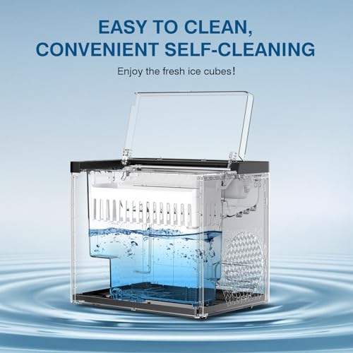 Image of Countertop Ice Makers Machine, Portable Ice Machine Producing 9 Ice Cubes Within 6 Mins, Bullet Ice Available in Two Sizes(S /L), Compact Mini Ice Maker Appliance for Home Kitchen Camping (Somber)