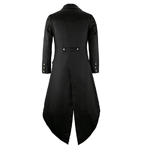 Darkrock Men's Black Cotton Twill STEAMPUNK TAILCOAT Jacket Goth Victorian Coat/Trench/Brass Button2