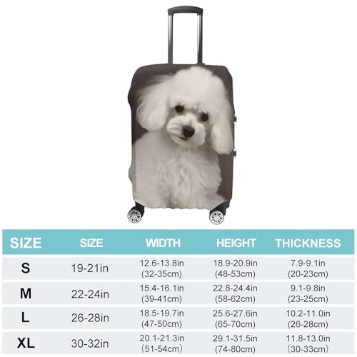 French Poodle Luggage Cover, Washable Elastic Suitcase Cover Protector Fit 18-32 Inch Luggage2