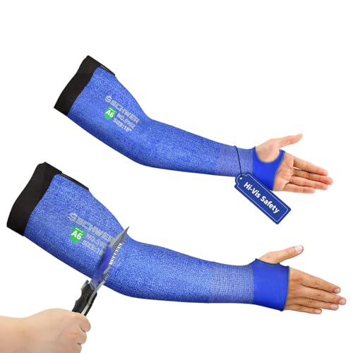 Schwer AIR-SKIN ANSI A6 Cut Resistant Arm Sleeves for Men & Women S902, Arm Protectors for High Risk Work, Arm Protectors for Thin Skin, Gardening Sleeves for Farming, Lightweight, Breathable