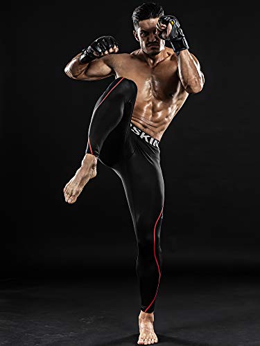 DRSKIN Men’s Compression Pants Tights Leggings Sports Baselayer Running Workout Active Athletic Gym Performance (S, DB04) - Thumbnail 3
