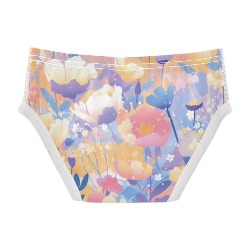 KLL Vibrant Floral Pattern Poppy Boys Toddler Cotton Nighttime Underwear Breathable Undies2