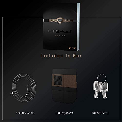 Vaultek LifePod Humidor Cigar Lock Box Waterproof Travel Case Rugged Electronic Lock Box Portable Travel Cigar Case with Backlit Keypad (Humidor)
