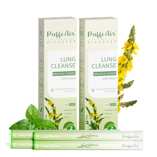 Image of Herbal Diffuser Pen, Detox Diffuser with Mullein, Thyme & Mint for Better Breathing, All Natural Swap - Up to 600 Uses (Varies by Usage), 4 Diffusers, 2 Packs