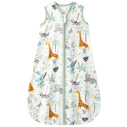Yoofoss Baby Sleep Sack 12-18 Months 0.5 TOG Baby Wearable Blanket 100% Organic Cotton Infant Toddler Sleeping Sack 2-Way Zipper Lightweight Sleep Sack Giraffe