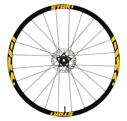 Pegatinas para Llantas de Bicicleta de 26, 27,5 y 28-29 Pulgadas - MTB Bike Stickers para Ruedas de Montaña Cód. B0157 (28-29 Pulgadas, Amarillo 21)