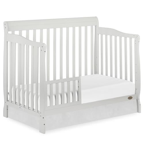 Image of Dream On Me Toddler Guard Rail for Convertible Crib, Solid Wood Bed Rail for Toddler Bed Conversion, Grey