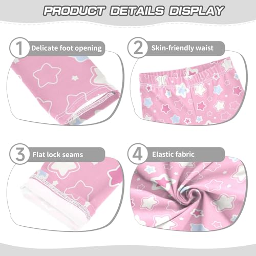 Cute Star Girls Leggings,Workout Leggings for Girls Toddler Athletic Legging Size for 3-10T3