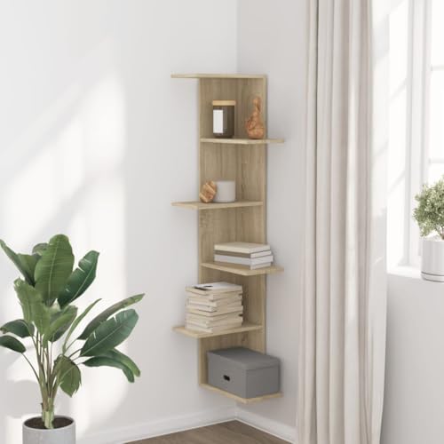 Étagère d'angle murale gain de place meuble rangement vertical 140cm - 3