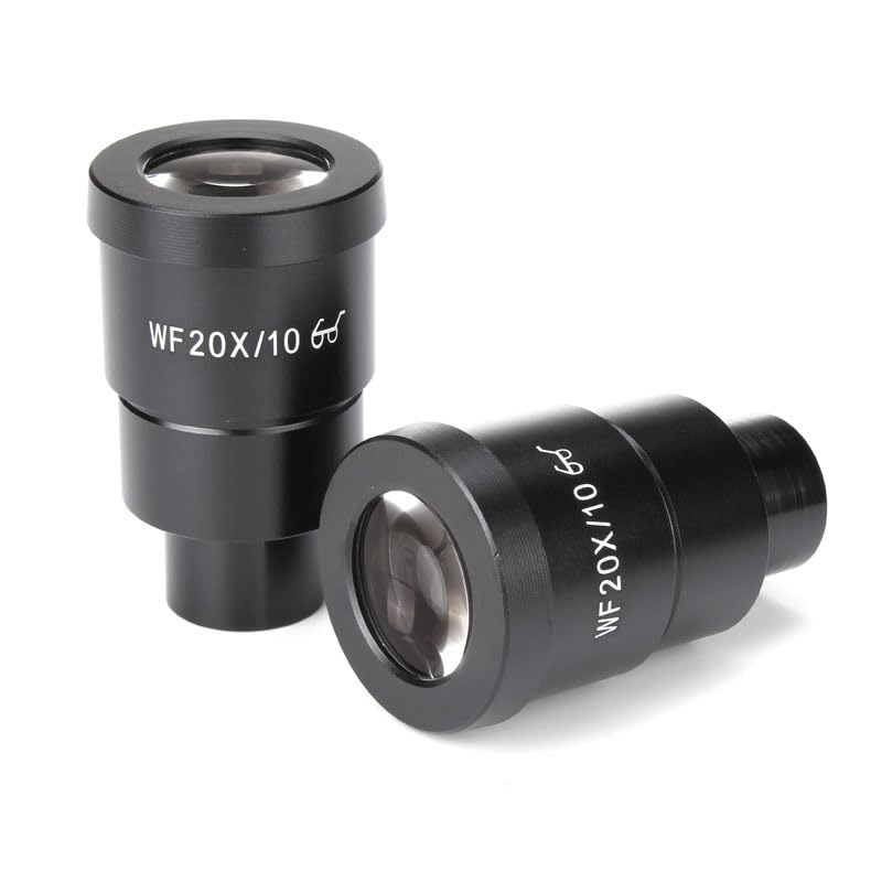 2PCS WF10X WF15X WF20X Oculari for microscopio for microscopio Stereo Ampio Campo High Eyepoint Oculare Lente Oculare Accessori(WF20X12mm)