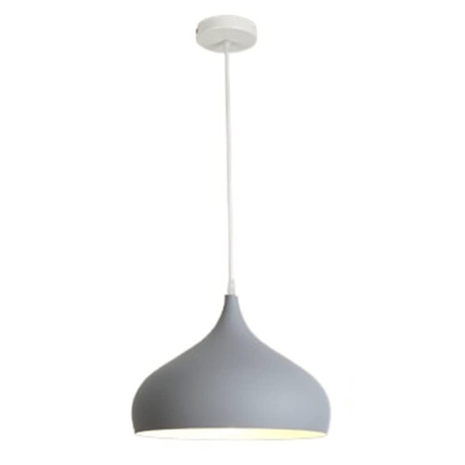 KHUKHU Ceiling Chandelier Macaron Color Pendant Lights Scandinavian Hanging Light for Coffee Shop Living Room Kitchen Island Simplicity E27 Base Single Head Bedside Hanging Lamp(Grey,35cm)