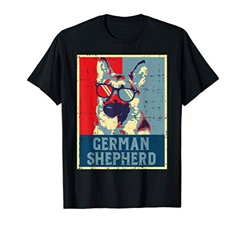 German Shepherd Obama Poster Vintage Dog Lover Owner Gift Camiseta