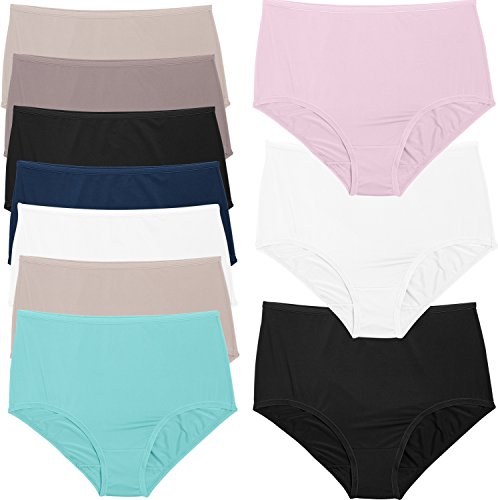 Fruit of the Loom Women's Microfiber 10 Pack Brief Panties (Assorted,10)
