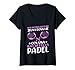 Femme Padelista Joueurs Femme avec Raquette de Padel Tennis T-Shirt avec Col en V