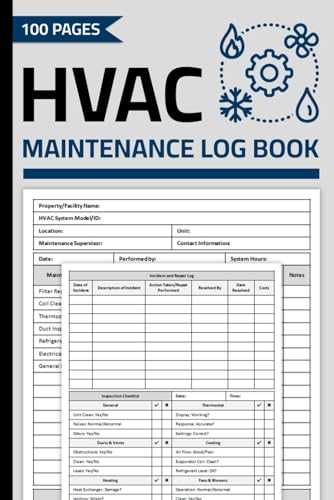 HVAC Maintenance Log Book: HVAC Repair & Service Record with
