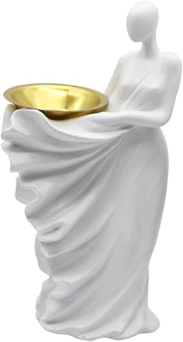 VOSAREA Quemador de incienso abstracto, decoración de estatua, decoración árabe con adornos negros, figuras coleccionables abstractas, bandeja de