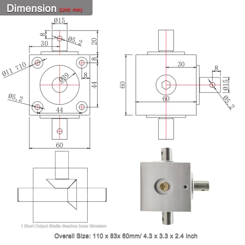 Image of 1:1 Right Angle Tapered Bevel Gearbox 1.5 Module 20 Teeth 90 Angle Drive Steering Gear Device Simple Mechanical DIY Module with 15mm Shaft