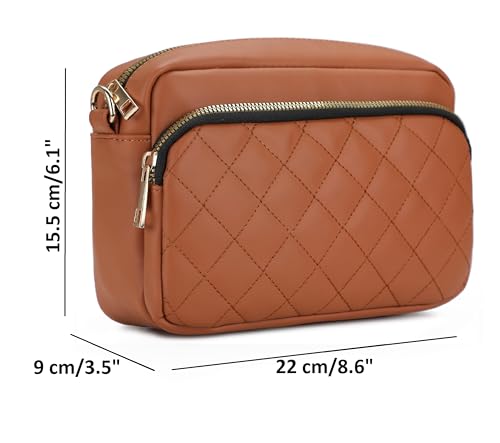 Image of K London Women's Cross Body Sling Bag with Pouch faux Leather Sling Bag for Women - Girls Travel Crossbody Bags with Adjustable Strap - Ladies Shoulder Purse Stylish Handbag