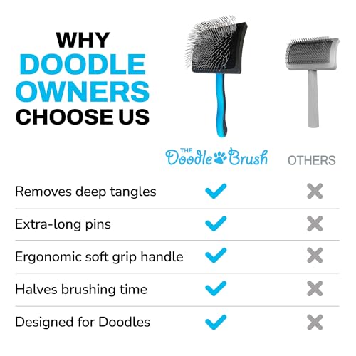 The Doodle Brush Zupfbürste für Langhaarige Hunde mit Extra Langen Pins