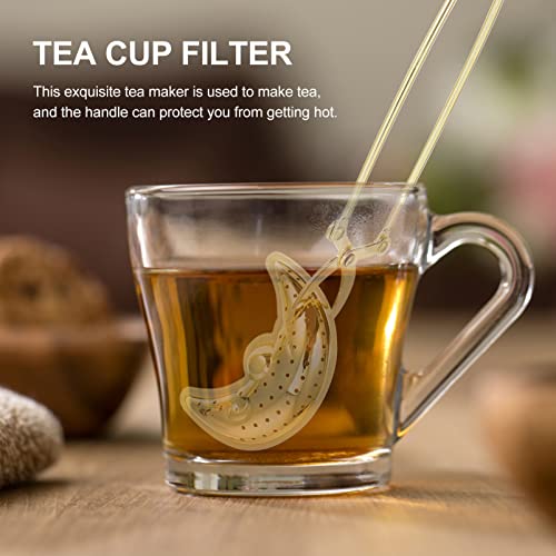 Gold Moon and Star Tea Infuser Stainless Steel Long Grip Spoon Moon Star Shaped Tea Filter with Handle Tea Strainer for Loose Leaf Tea - Image 2